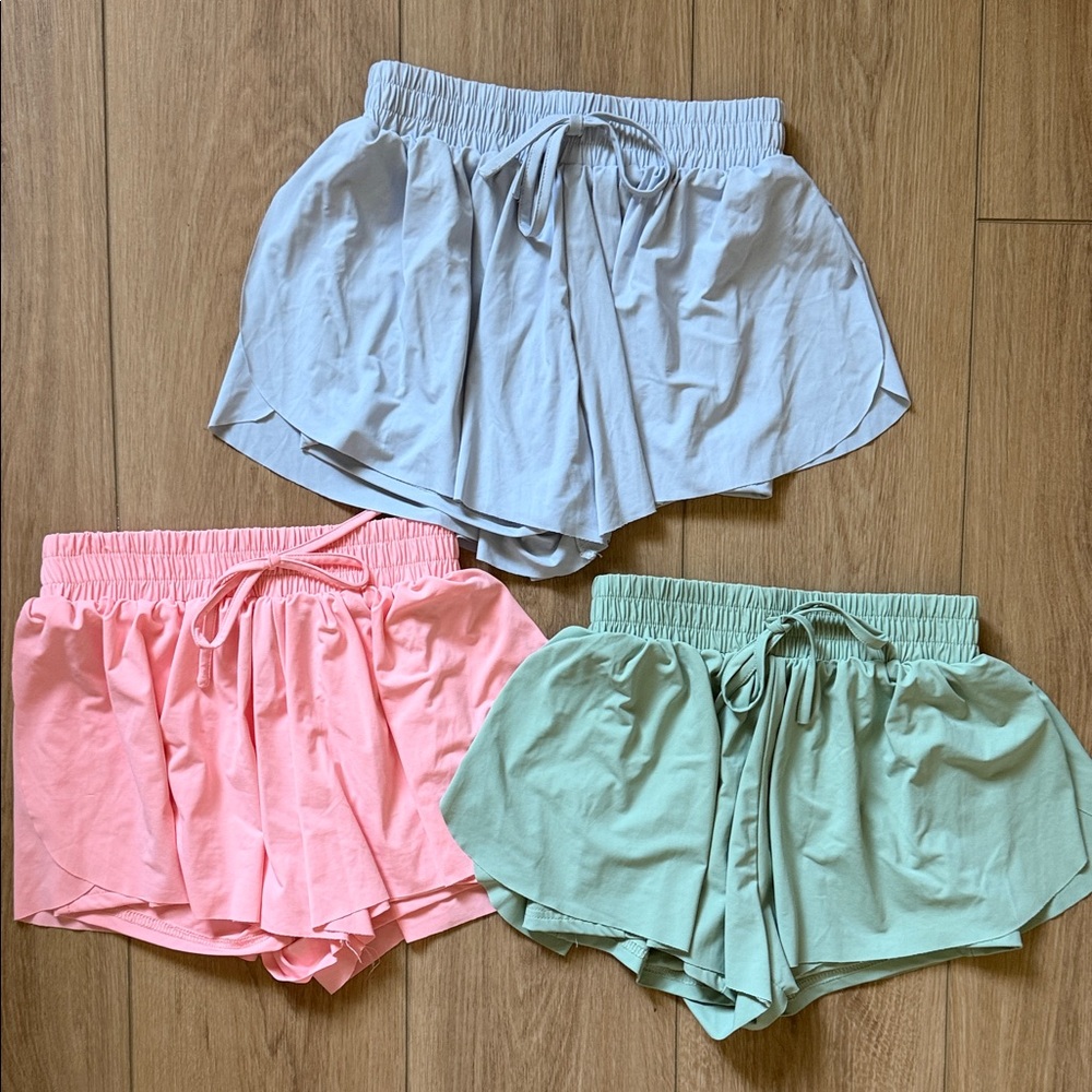 Butterfly Shorts - Pink, Green, and Light Blue